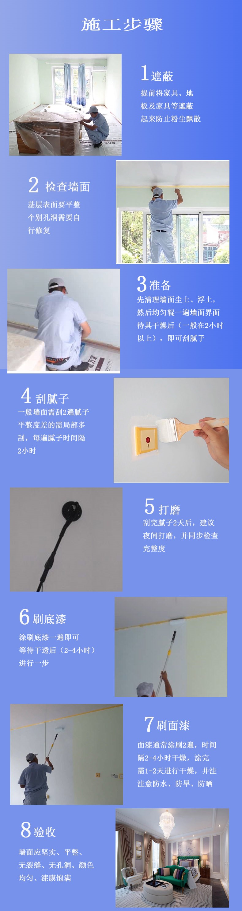 內(nèi)墻涂料價格施工步驟